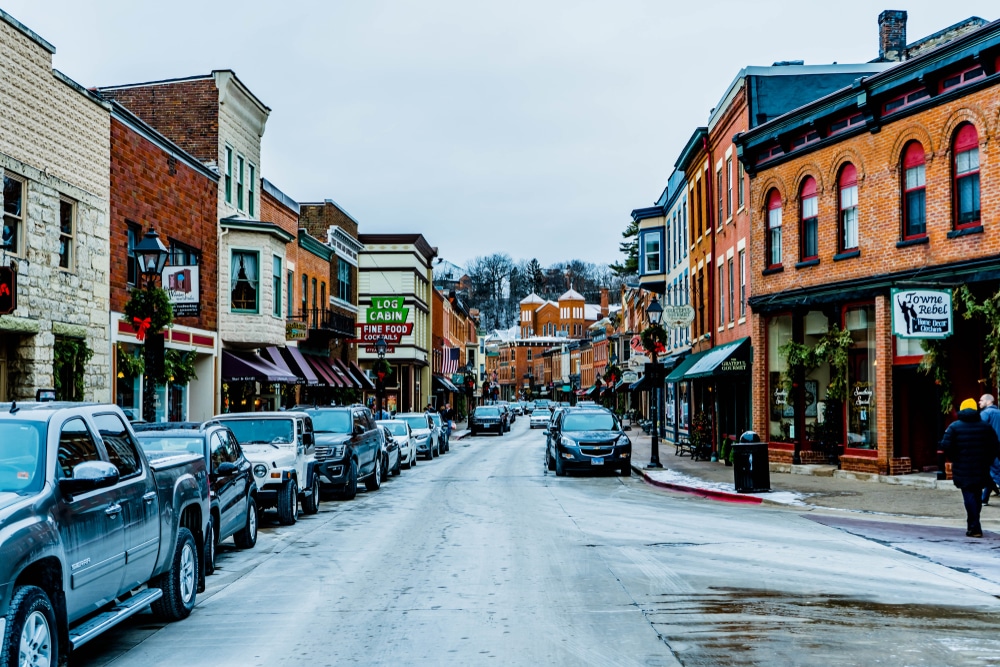 Main Street in downtown Galena is one of the best things to do in Galena Illinois this winter